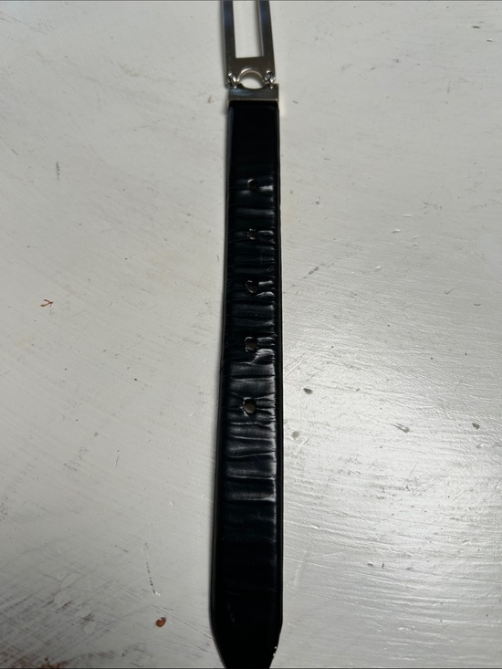 Kenneth Cole Belt Genuine Italian Leather Black & Silver Belt Size M main image 7